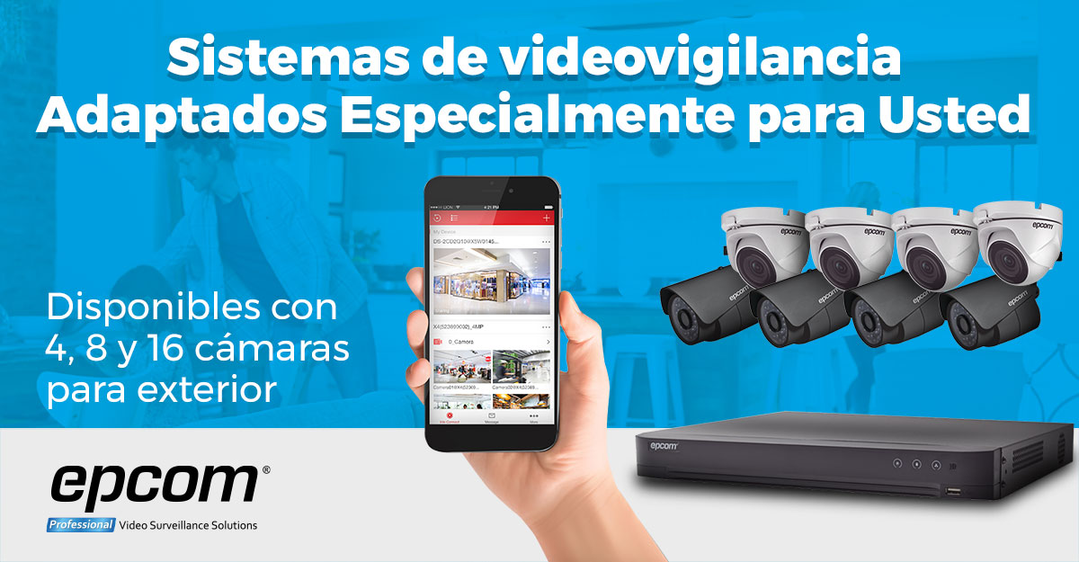 KIT TurboHD 1080 Lite / DVR 4 Canales / 4 Cámaras Bala (exterior 2.8 mm) / KESTXLT4BW
