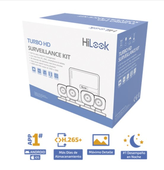 Kit TurboHD 720p / DVR 4 canales / 4 Cámaras Bala de Metal / KIT7204BM(C)