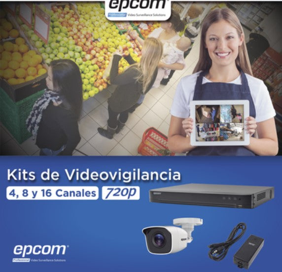 KIT TurboHD 1080p / DVR 4 Canales / KEVTX8T4BW