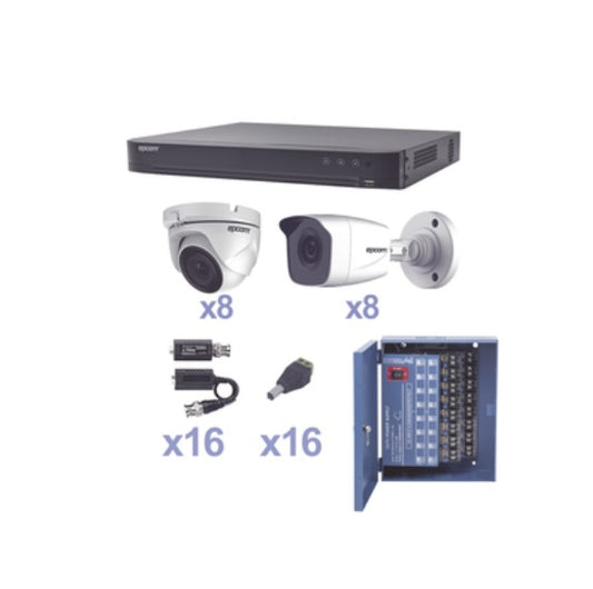 KIT TurboHD 1080p / DVR 16 Canales / KEVTX8T8B/8EW